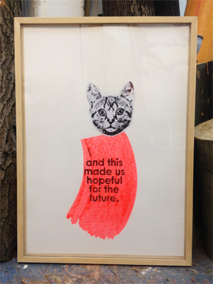 and this made us hopeful for the future , 2016, screen-print and collage
